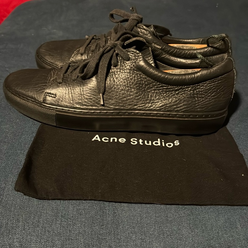 Acne Studio pebbled leather trainers - Picture 4 of 9